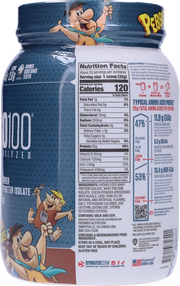 Dymatize ISO100 Cocoa Pebbles 20 serve side panel