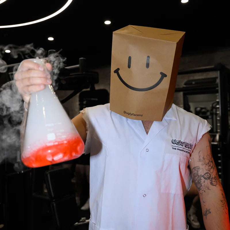 Ugly Face Mascot with beaker Trusted by Australian athletes – Shop now at Strom Sports Australia. Strom AU