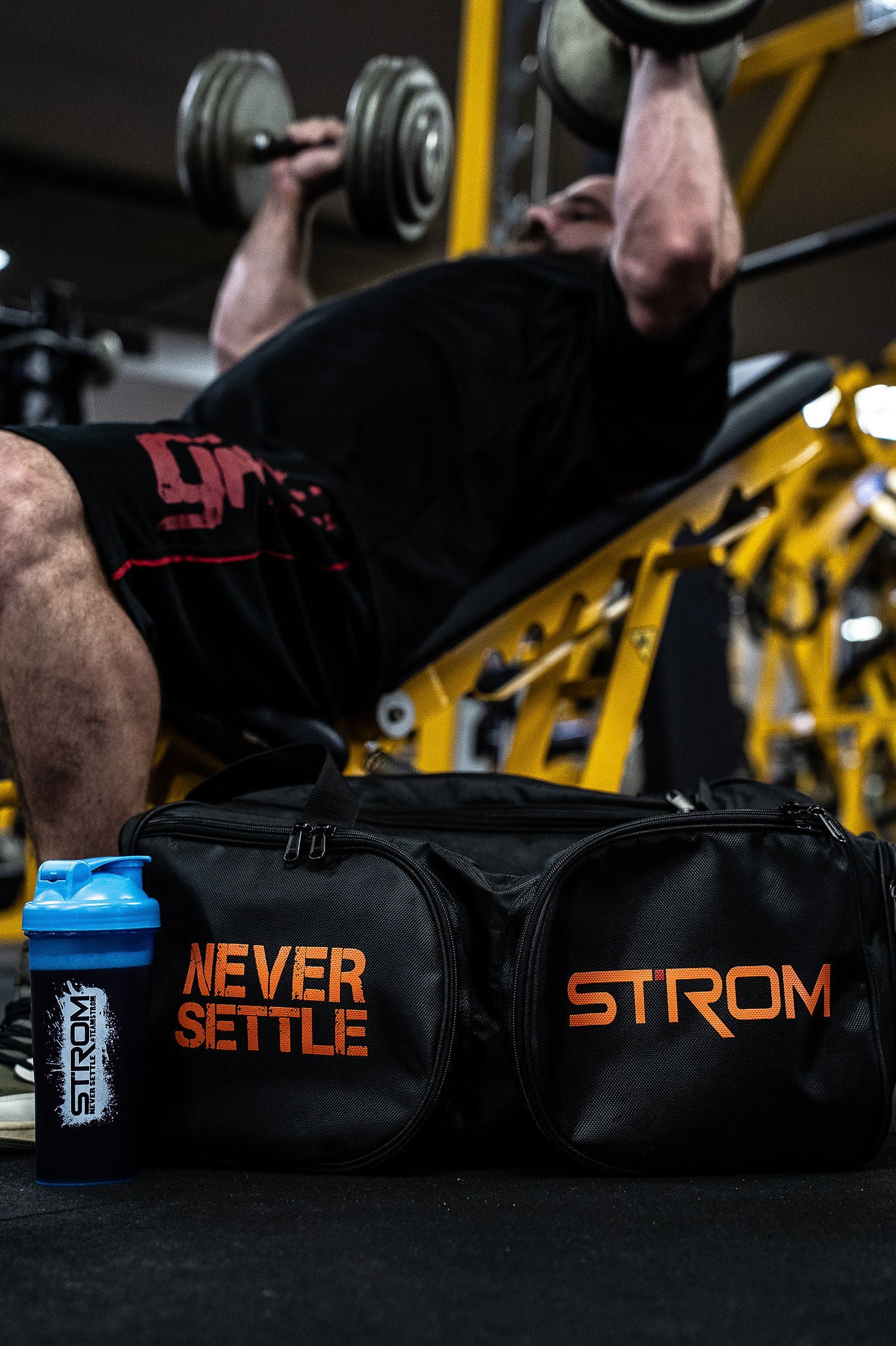 Strom Never Settle Gym Bag for serious lifters | Trusted by Australian athletes – Shop now at Strom Sports Australia.