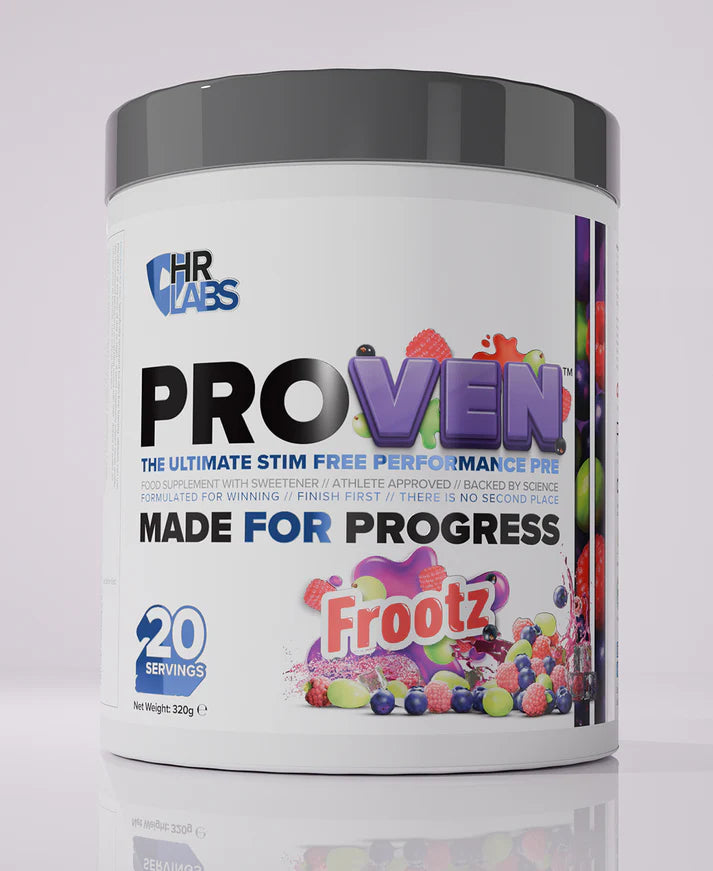 HR Labs PROVEN stim Free Stocked by Strom Sports Supplements Australia Frootz flavour 20 serve
