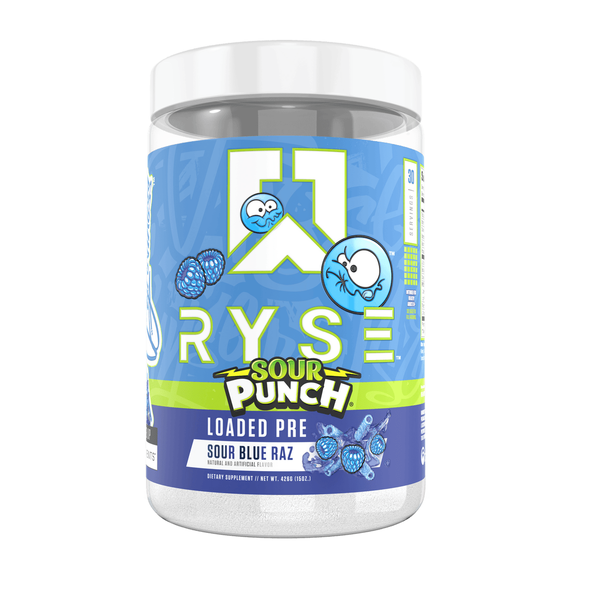 RYSE Loaded Pre Sour Punch Sour Blue Raz