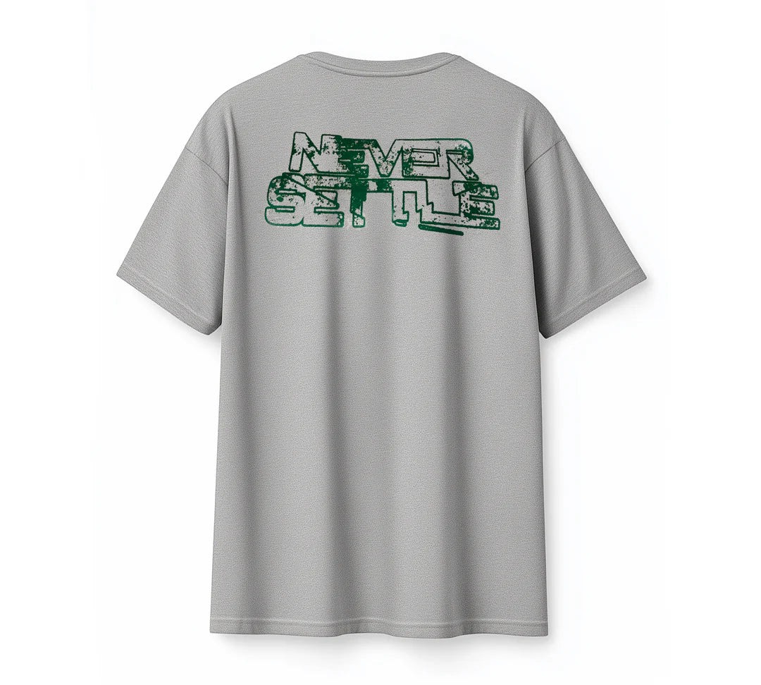 NEVER SETTLE // Heavy Oversized T-Shirt Grey - Strom Sports Australia - 