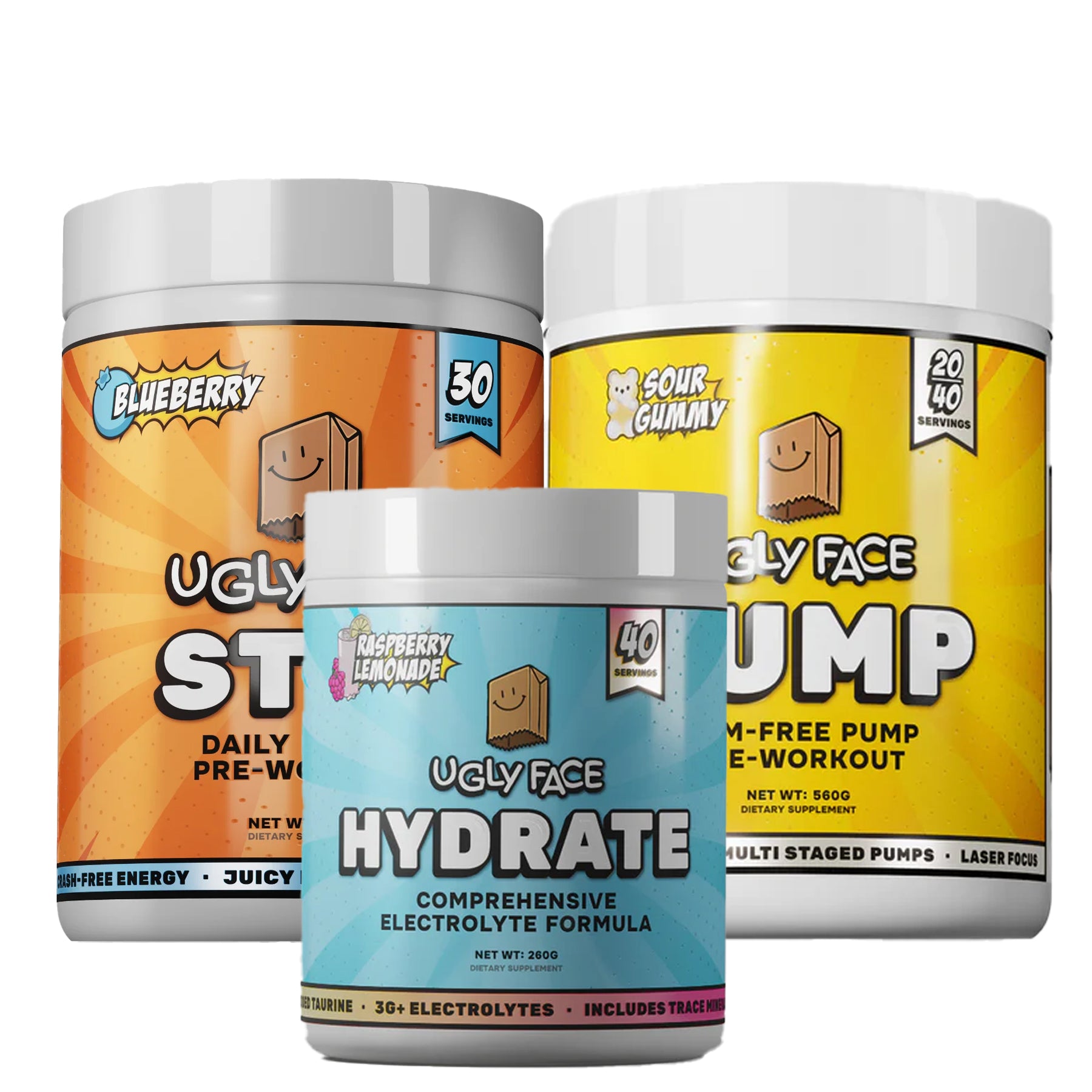 UGLYFACE Triple Threat Bundle – Stim, Pump & Hydrate - Strom Sports Australia - 